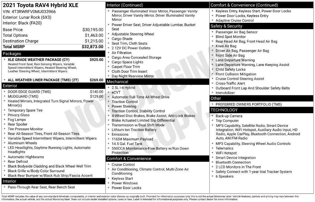 Used 2021 Toyota RAV4 XLE w/ XLE Grade Weather Package AWD/4WD image 6