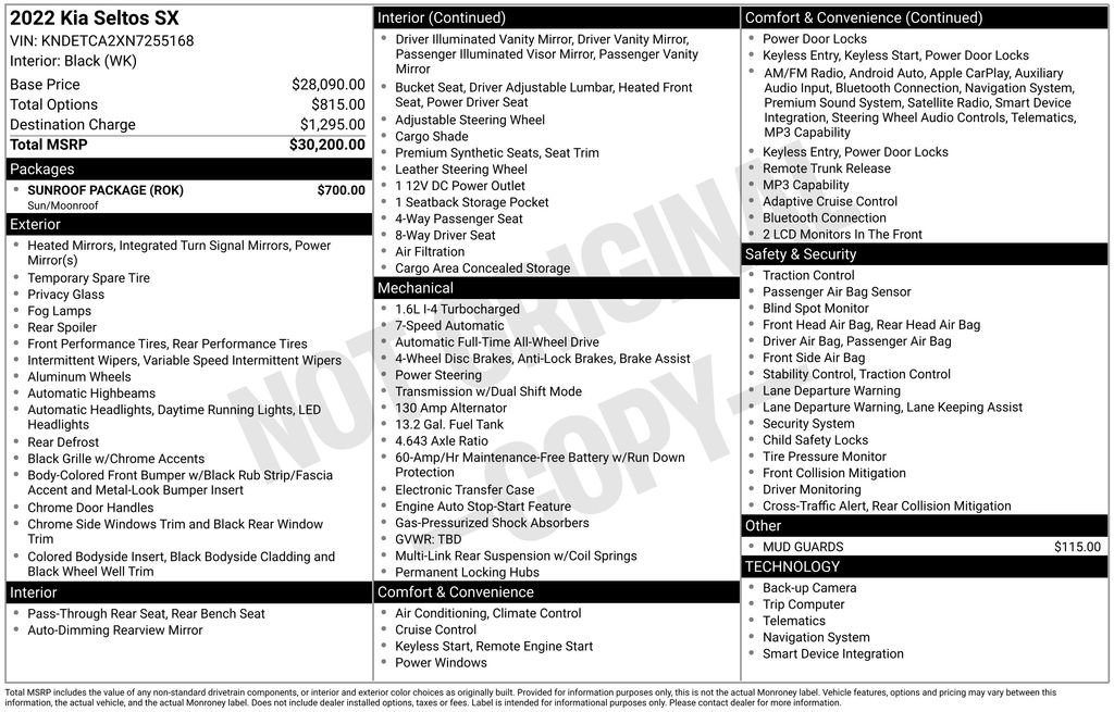 Certified 2022 Kia Seltos SX w/ Sunroof Package AWD/4WD image 7