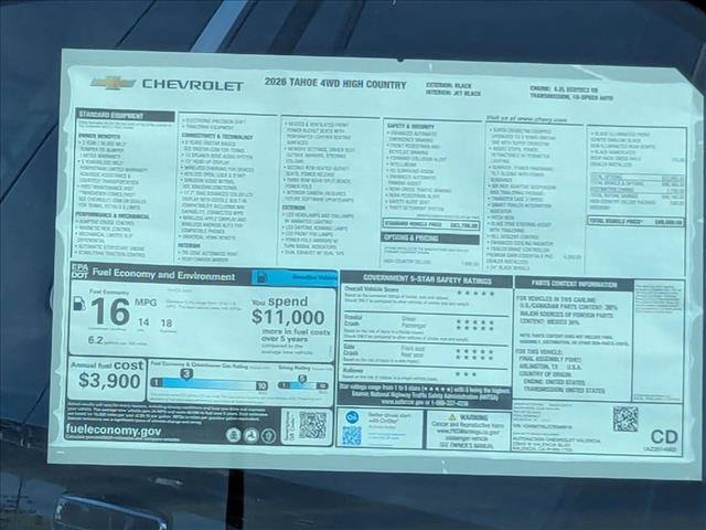 New 2026 Chevrolet Tahoe High Country AWD/4WD image 18