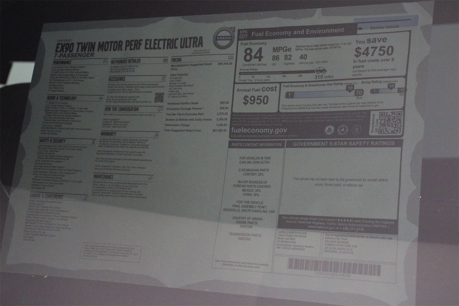 New 2025 Volvo EX90 Ultra image 17