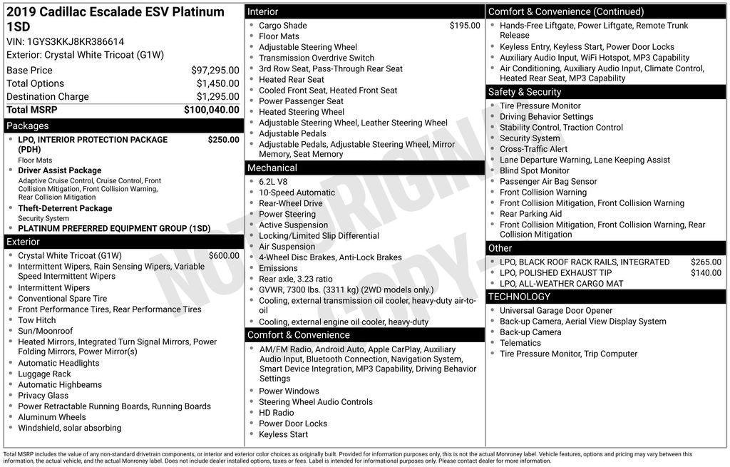 Used 2019 Cadillac Escalade ESV Platinum image 46