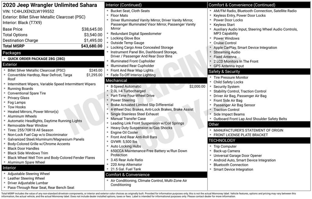 Used 2020 Jeep Wrangler Unlimited Sahara image 29
