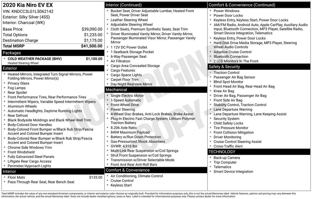 Used 2020 Kia Niro EX w/ Cold Weather Package image 7