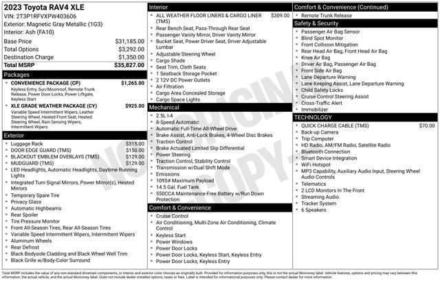 Used 2023 Toyota RAV4 XLE w/ Convenience Package AWD/4WD image 33