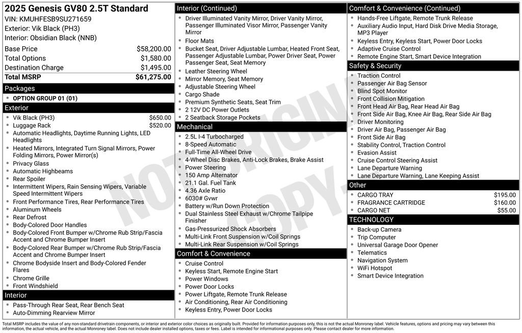 New 2025 Genesis GV80 2.5T Standard image 5