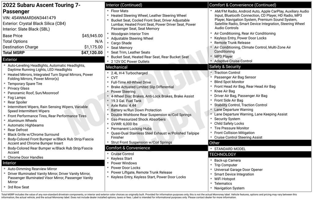 Certified 2022 Subaru Ascent Touring image 8