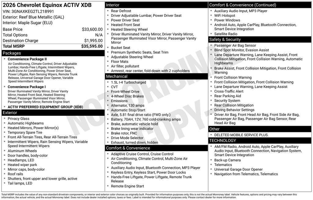 New 2026 Chevrolet Equinox ACTIV FWD image 6