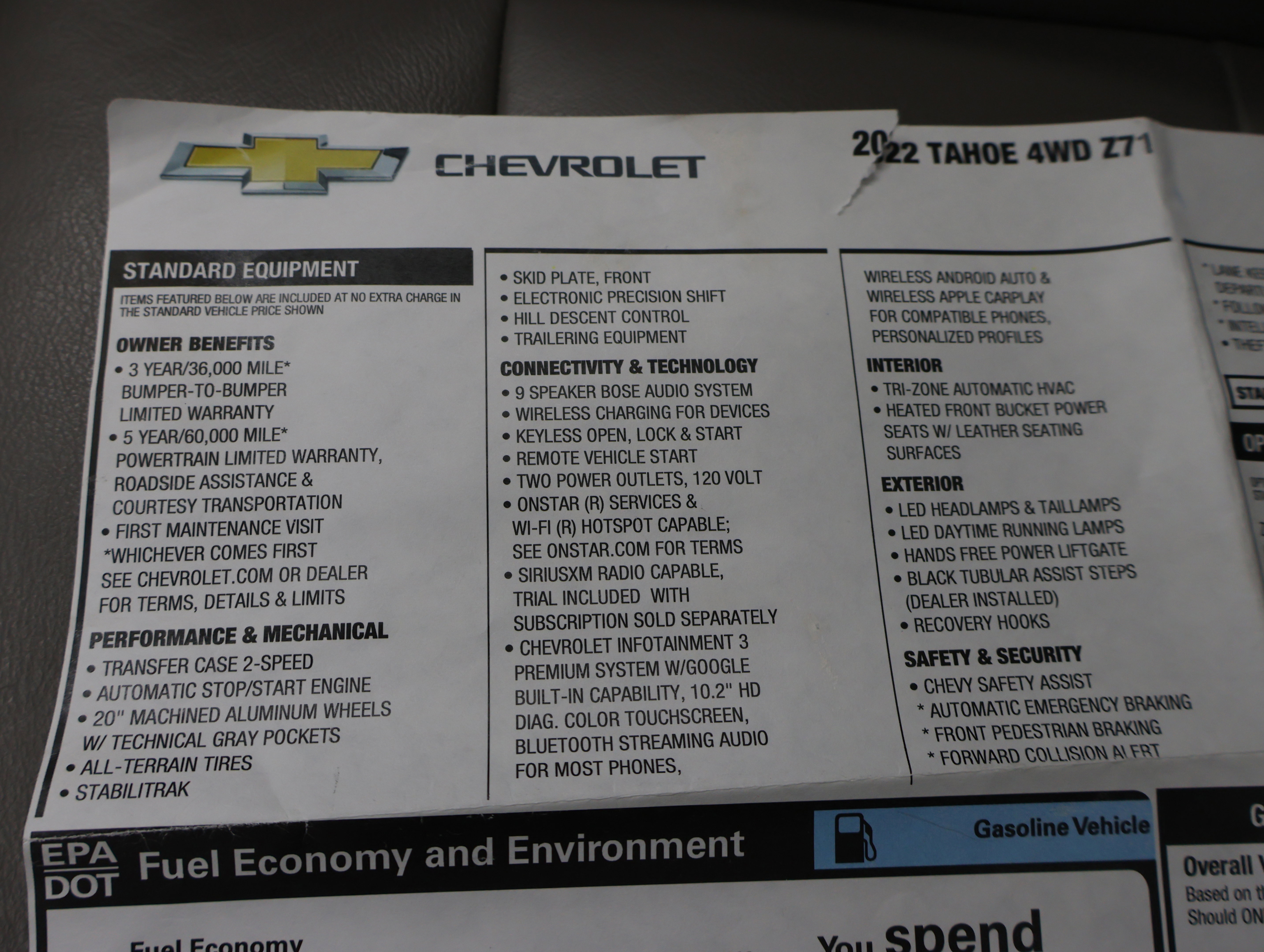 Used 2022 Chevrolet Tahoe Z71 w/ Z71 Off-Road Package image 67