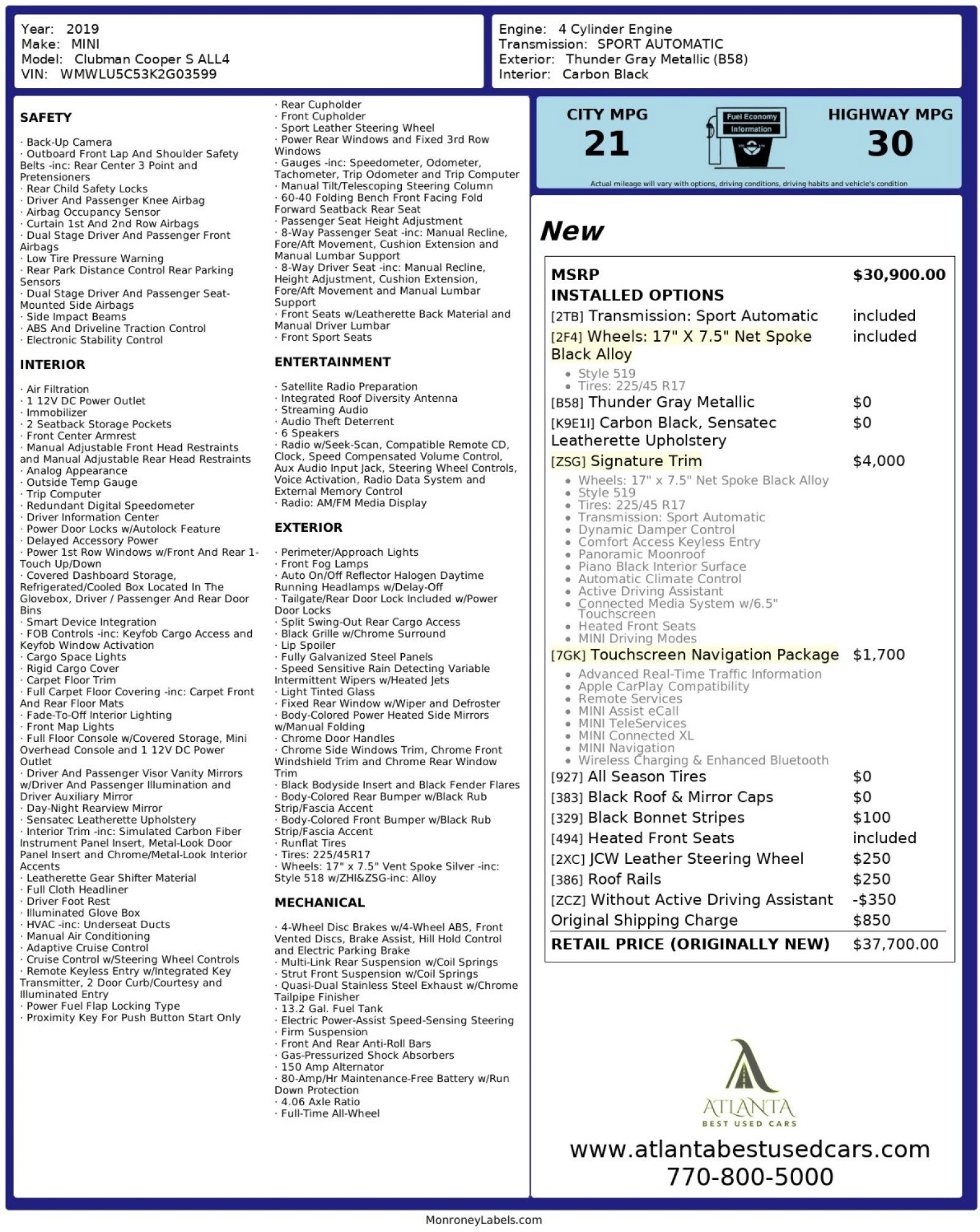 Used 2019 MINI Cooper Clubman S image 51