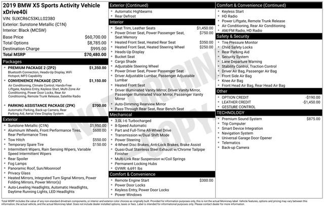 Used 2019 BMW X5 xDrive40i w/ Premium Package 2 image 34