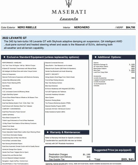 Certified 2022 Maserati Levante GT image 2