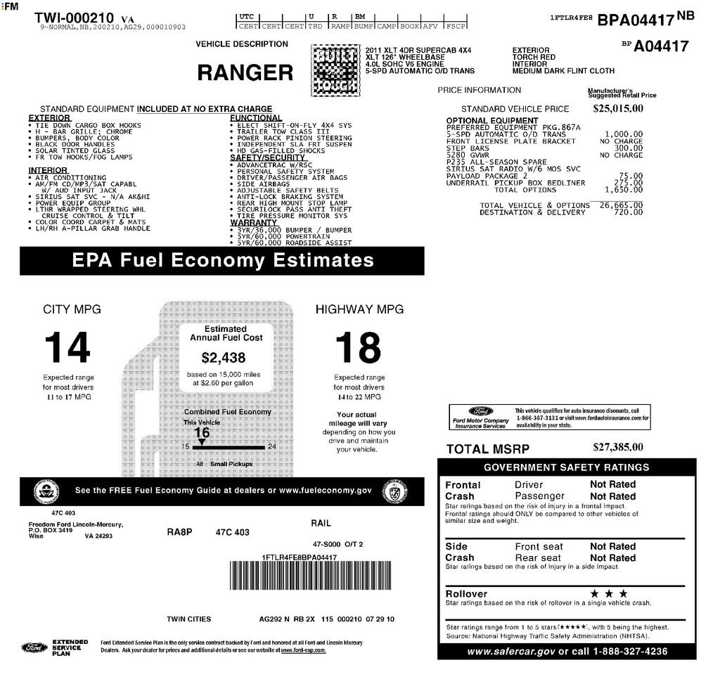 Used 2011 Ford Ranger XLT w/ Payload Pkg 2 image 13