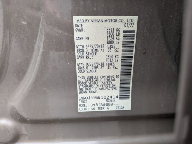 Used 2022 Nissan Titan PRO-4X w/ Pro-4x Convenience Package AWD/4WD image 22