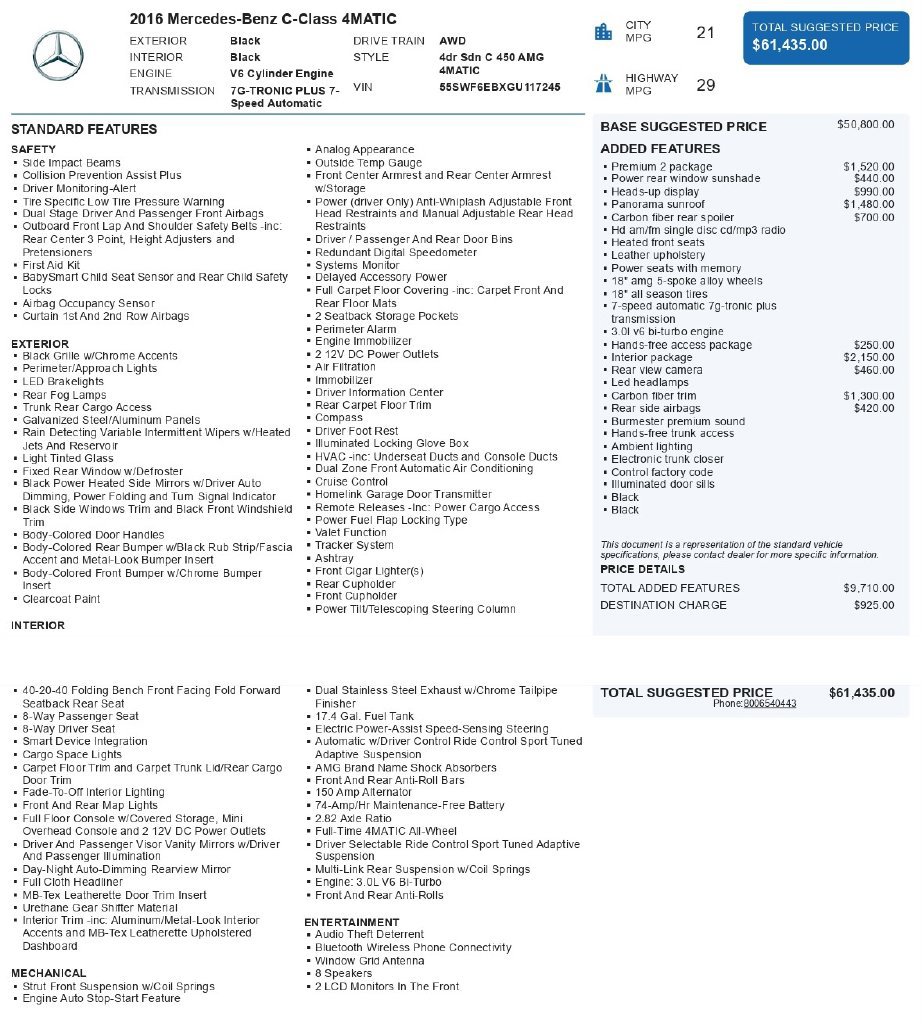 Used 2016 Mercedes-Benz C 450 AMG image 3