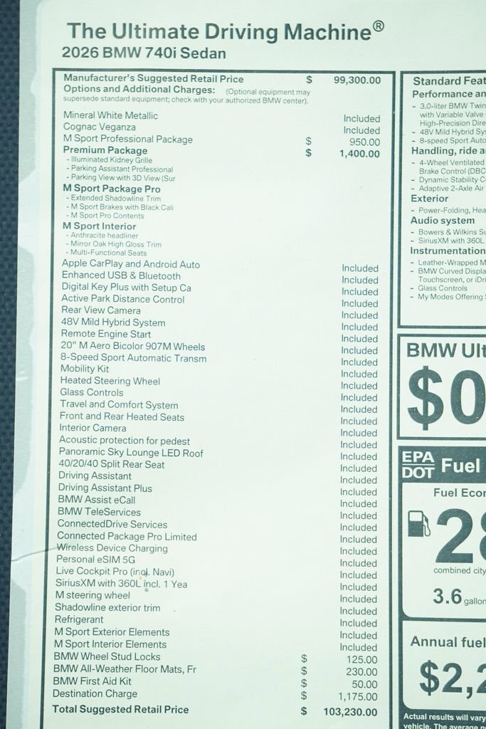 New 2026 BMW 740i w/ Premium Package image 9