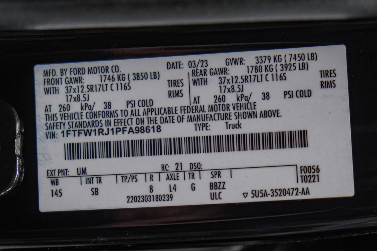 Used 2023 Ford F150 Raptor w/ Equipment Group 802A Raptor R image 69