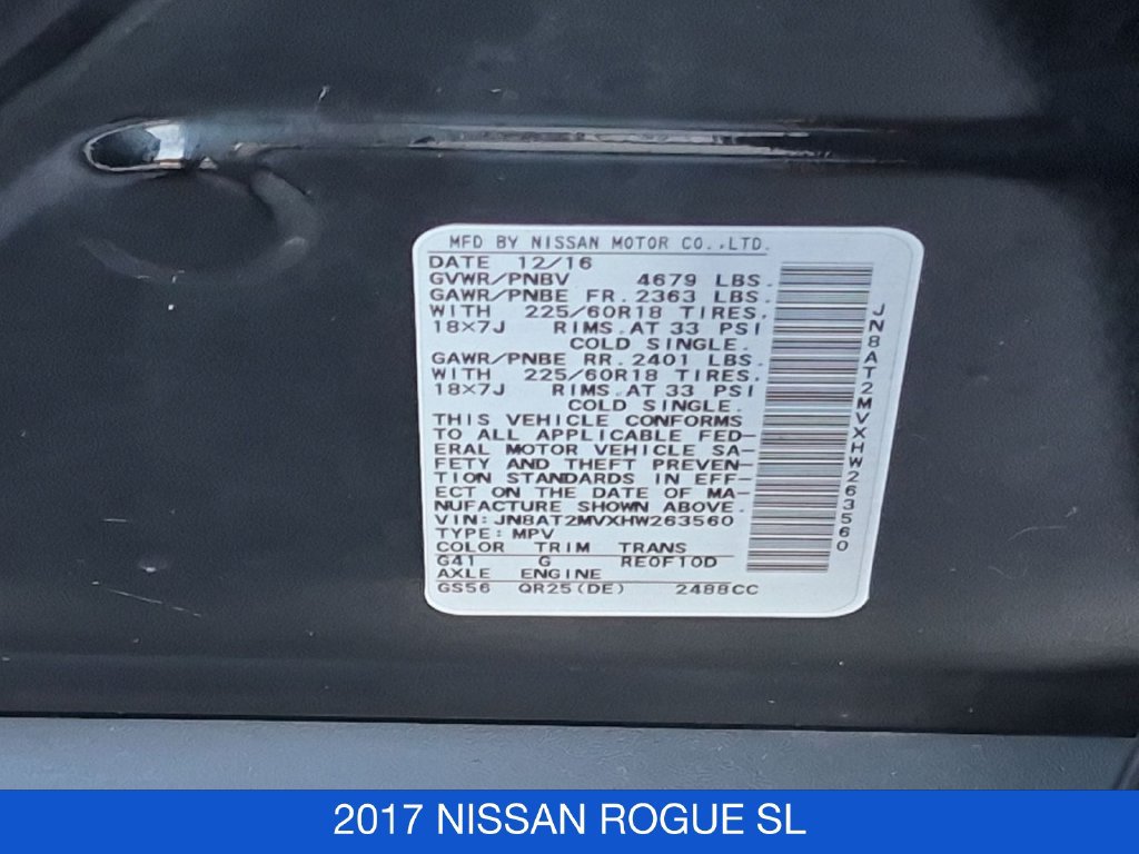 Used 2017 Nissan Rogue SL w/ SL Premium Package AWD/4WD image 34
