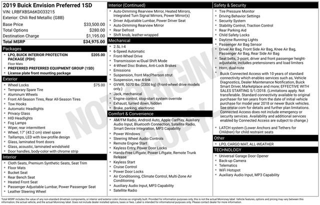 Used 2019 Buick Envision Preferred image 5