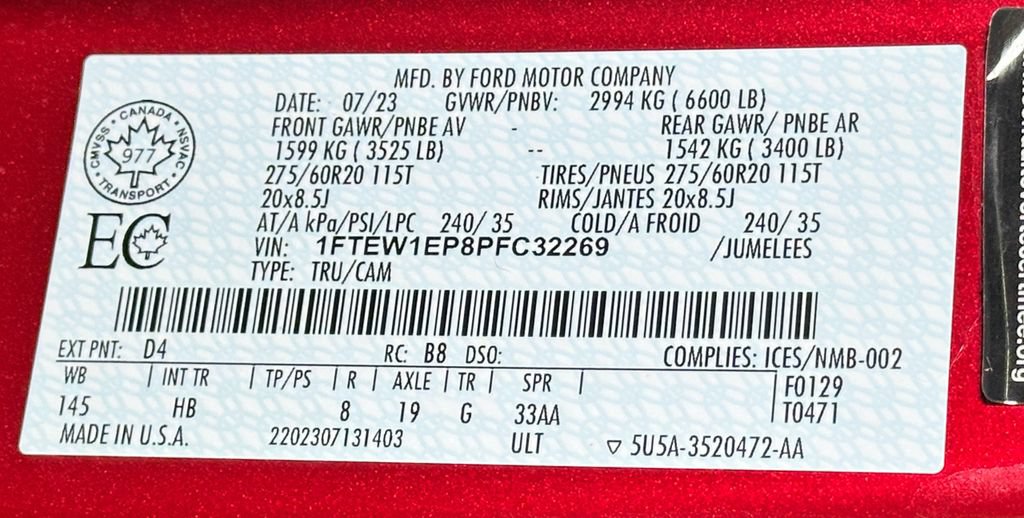 Certified 2023 Ford F150 Lariat w/ Equipment Group 502A High AWD/4WD image 62