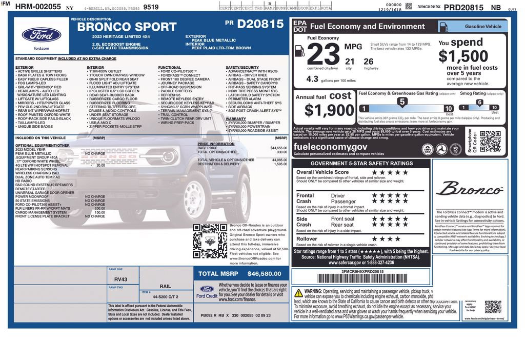 Used 2023 Ford Bronco Sport Heritage Limited AWD/4WD image 5