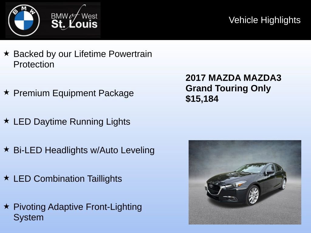 Used 2017 MAZDA MAZDA3 Grand Touring w/ Premium Equipment Package FWD image 8