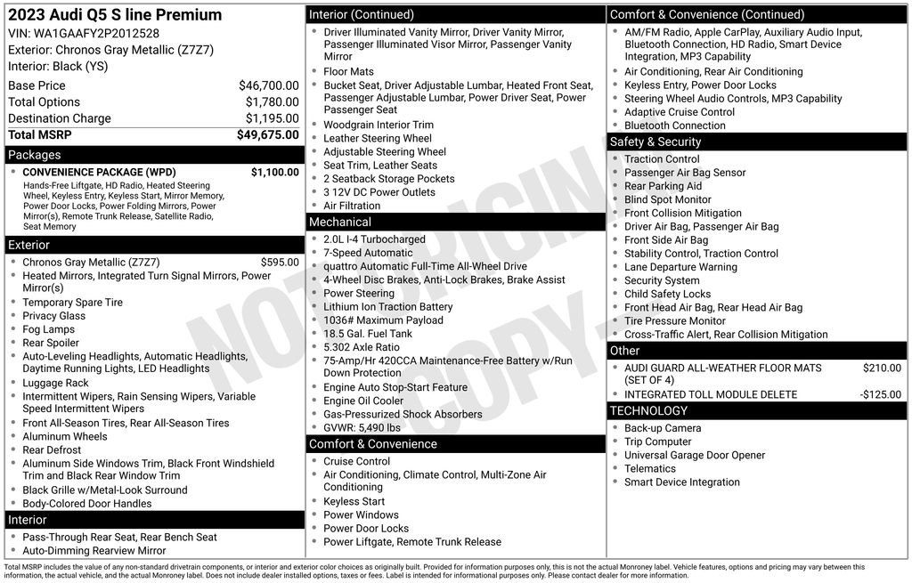 Used 2023 Audi Q5 2.0T Premium w/ Convenience Package image 17