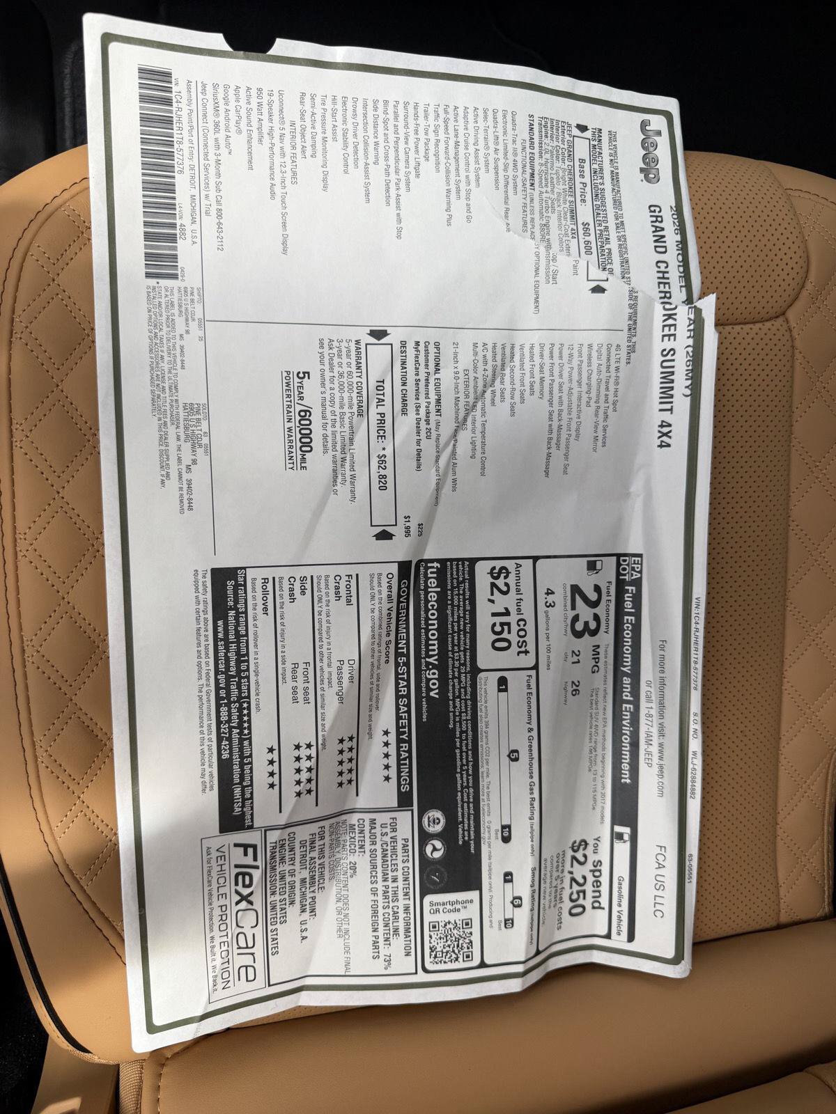 New 2026 Jeep Grand Cherokee Summit AWD/4WD image 26