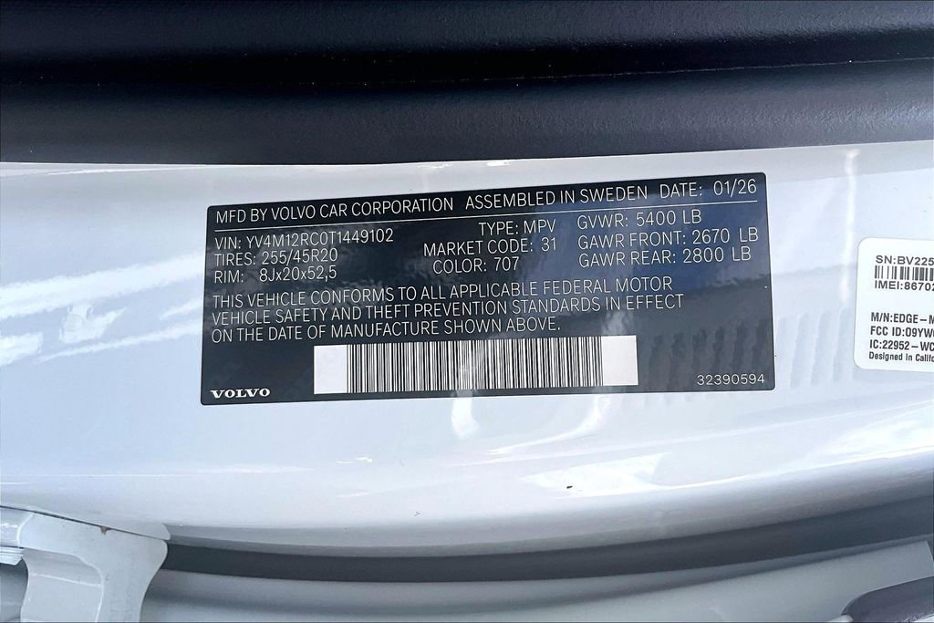 New 2026 Volvo XC60 B5 Plus w/ Protection Package Premier AWD/4WD image 36