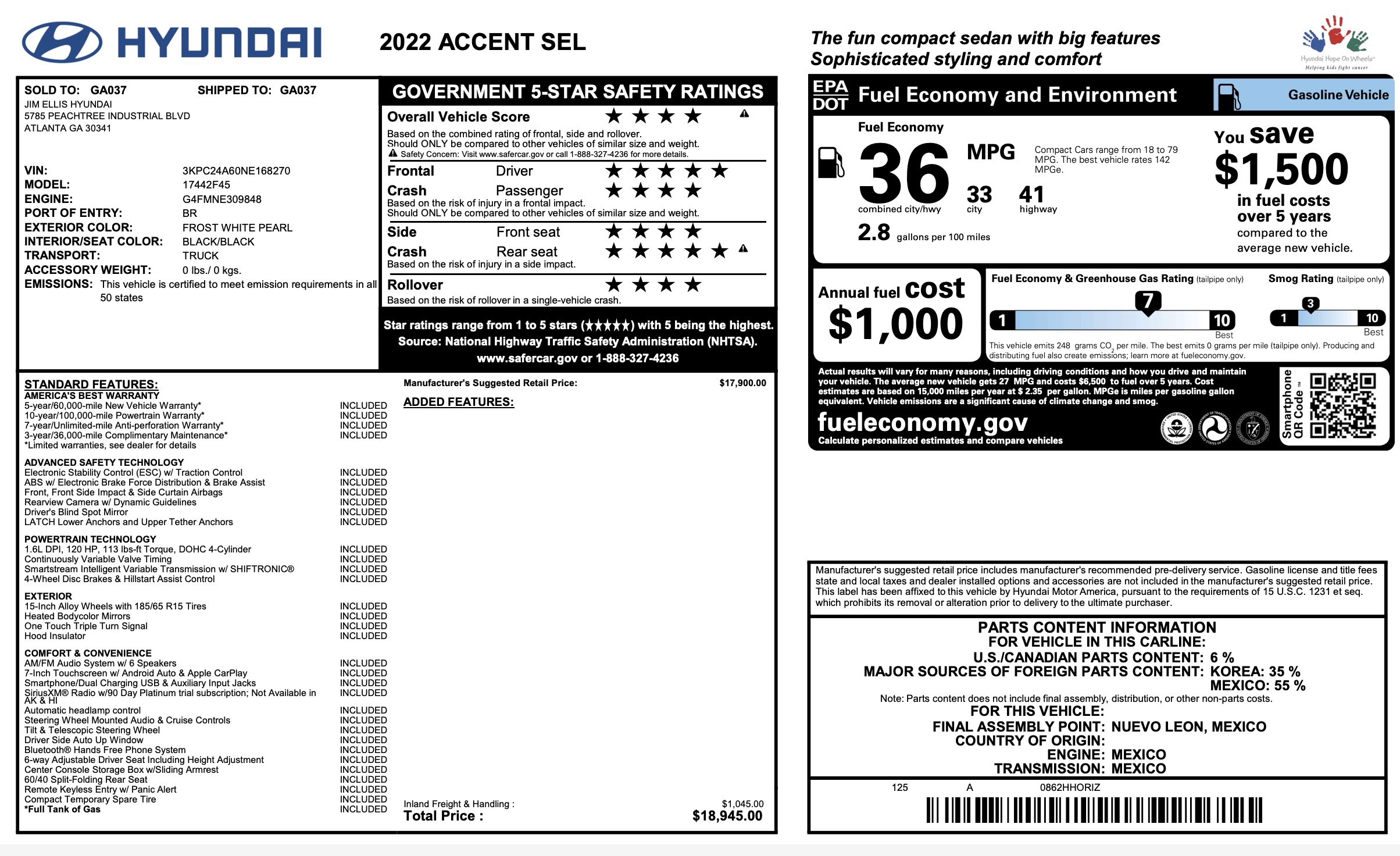 Used 2022 Hyundai Accent SEL FWD image 5