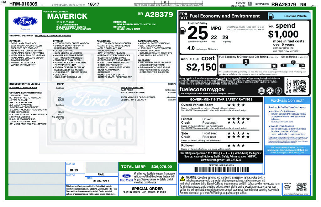 Used 2024 Ford Maverick XLT w/ XLT Luxury Package AWD/4WD image 5