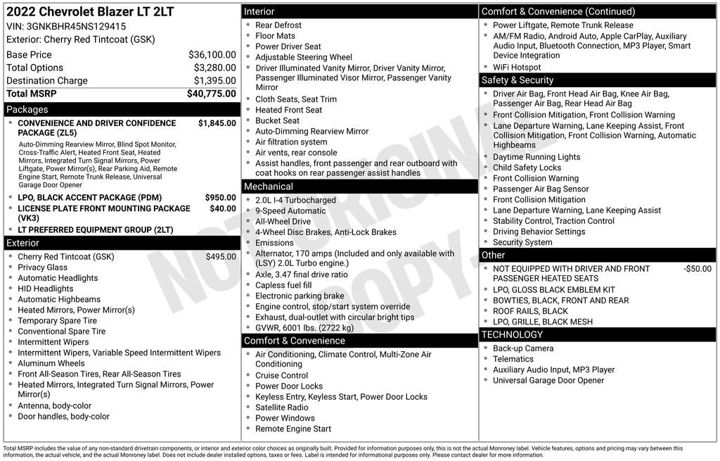 Certified 2022 Chevrolet Blazer LT image 46