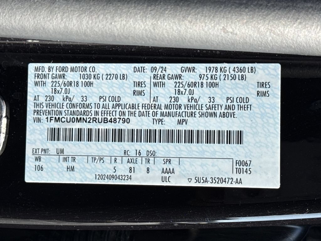 Used 2024 Ford Escape ST-Line w/ Tech Pack #1 FWD image 27