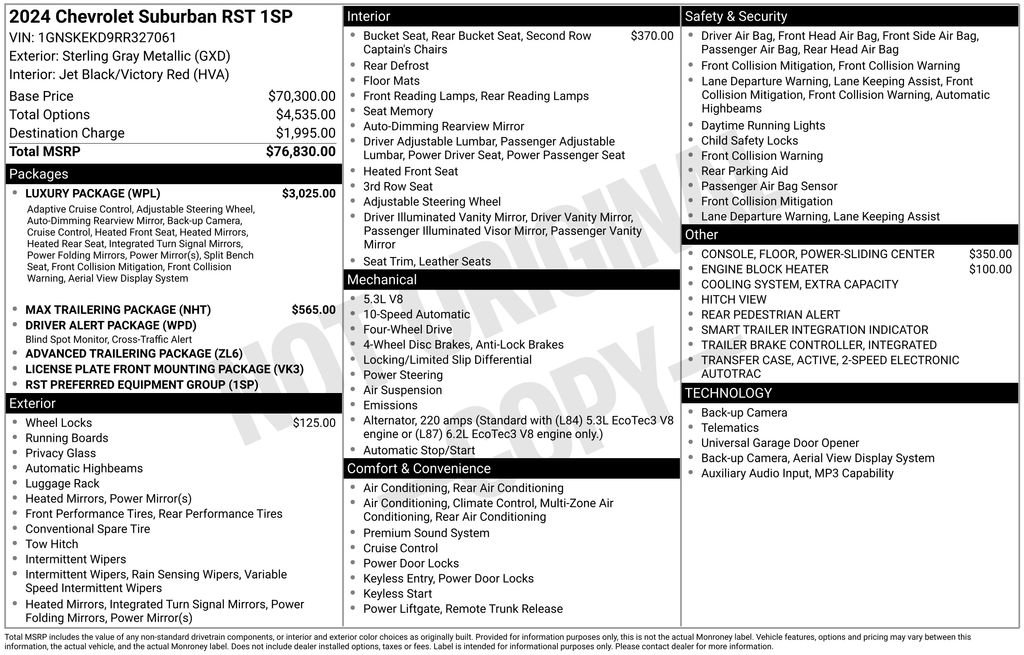 Used 2024 Chevrolet Suburban RST w/ Luxury Package AWD/4WD image 35