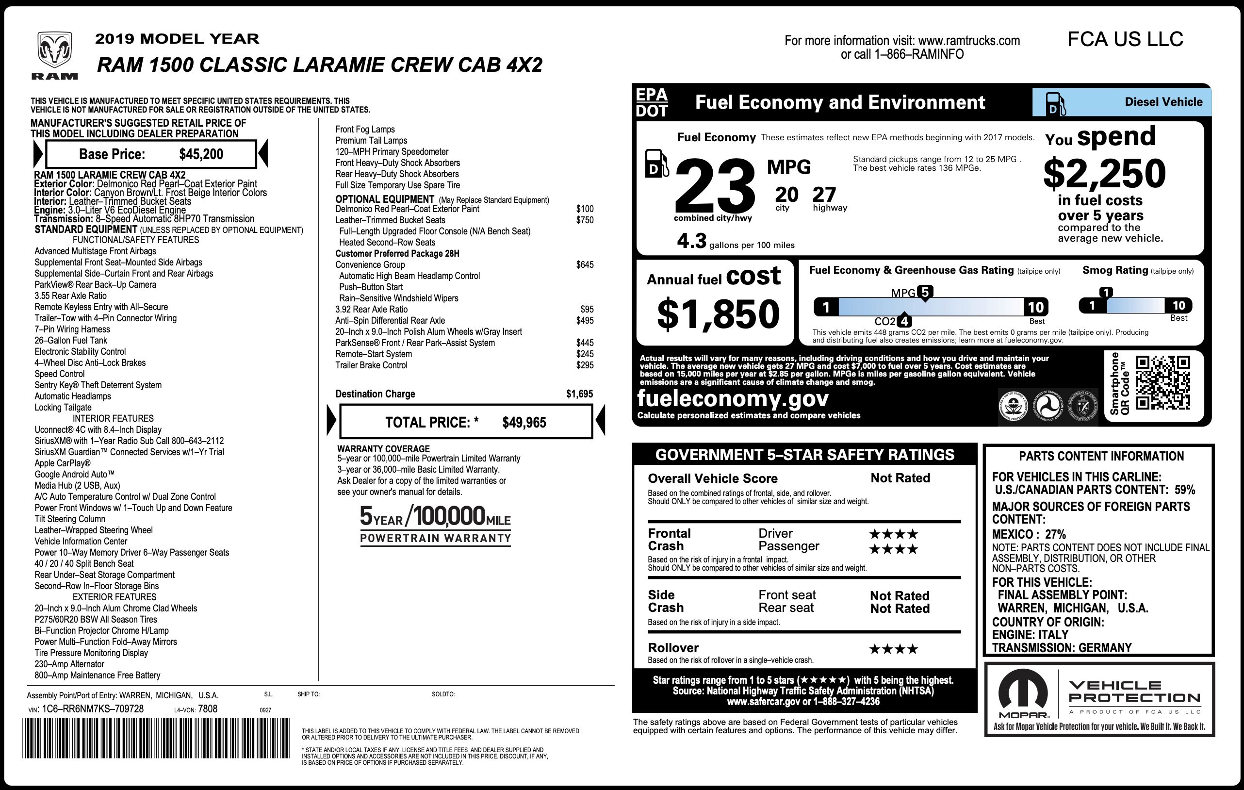 Used 2019 RAM 1500 Laramie w/ Convenience Group image 4