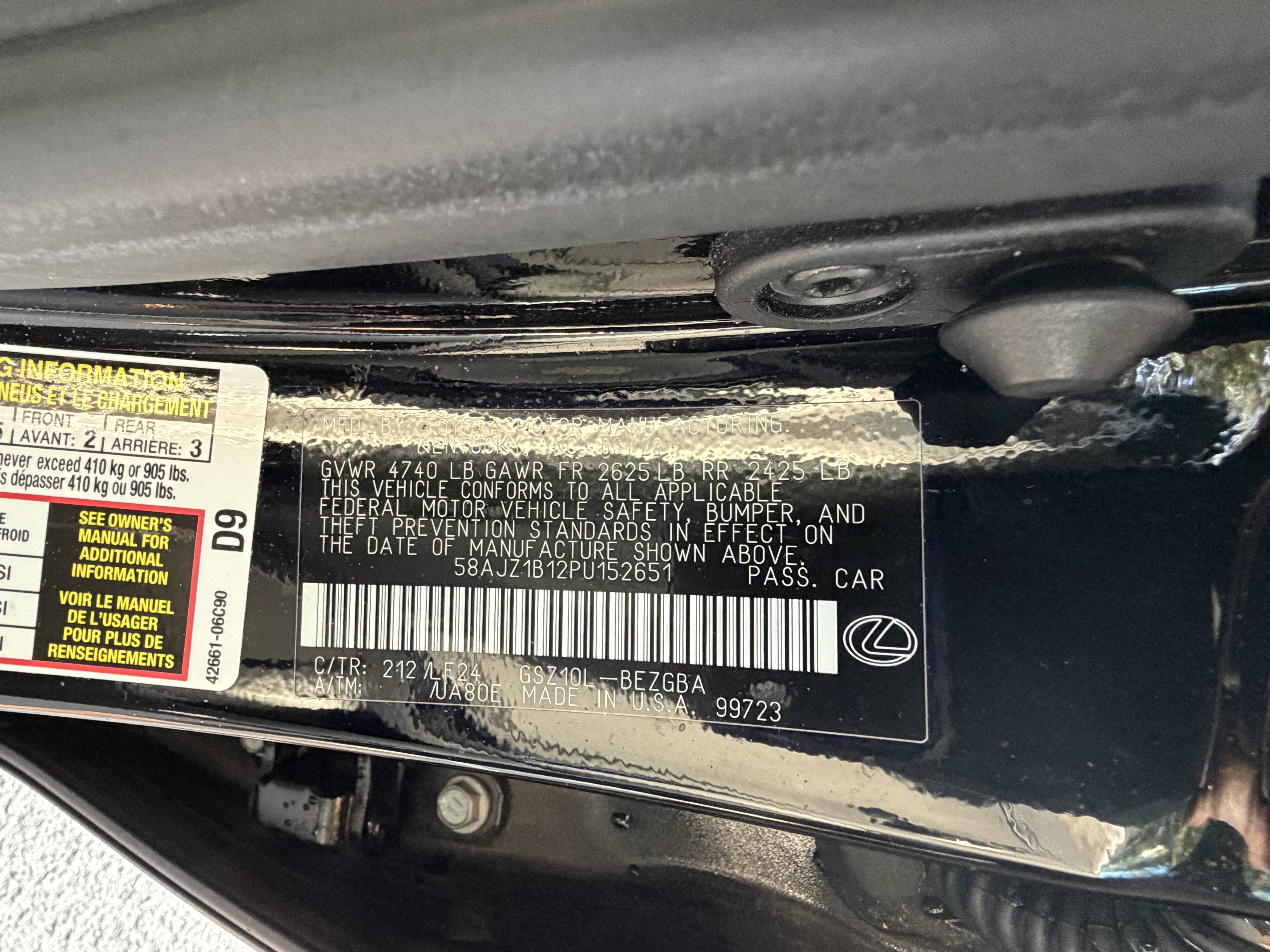 Certified 2023 Lexus ES 350 F Sport w/ Accessory Package (Z2) FWD image 45