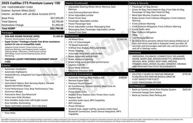 Used 2025 Cadillac CT5 Premium Luxury w/ Sun And Sound Package image 6