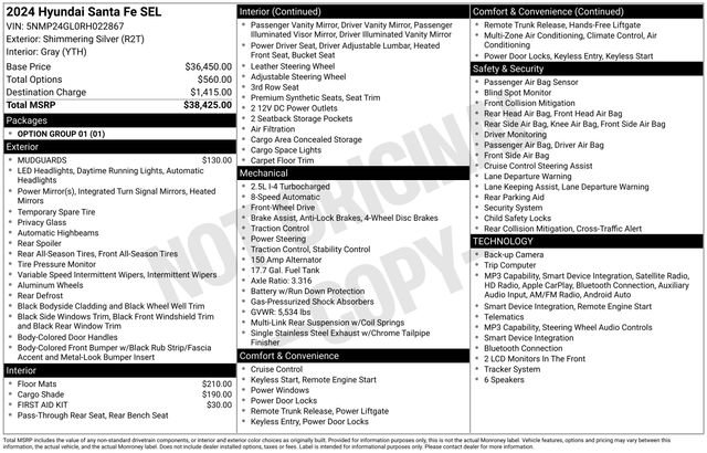Used 2024 Hyundai Santa Fe SEL FWD image 19