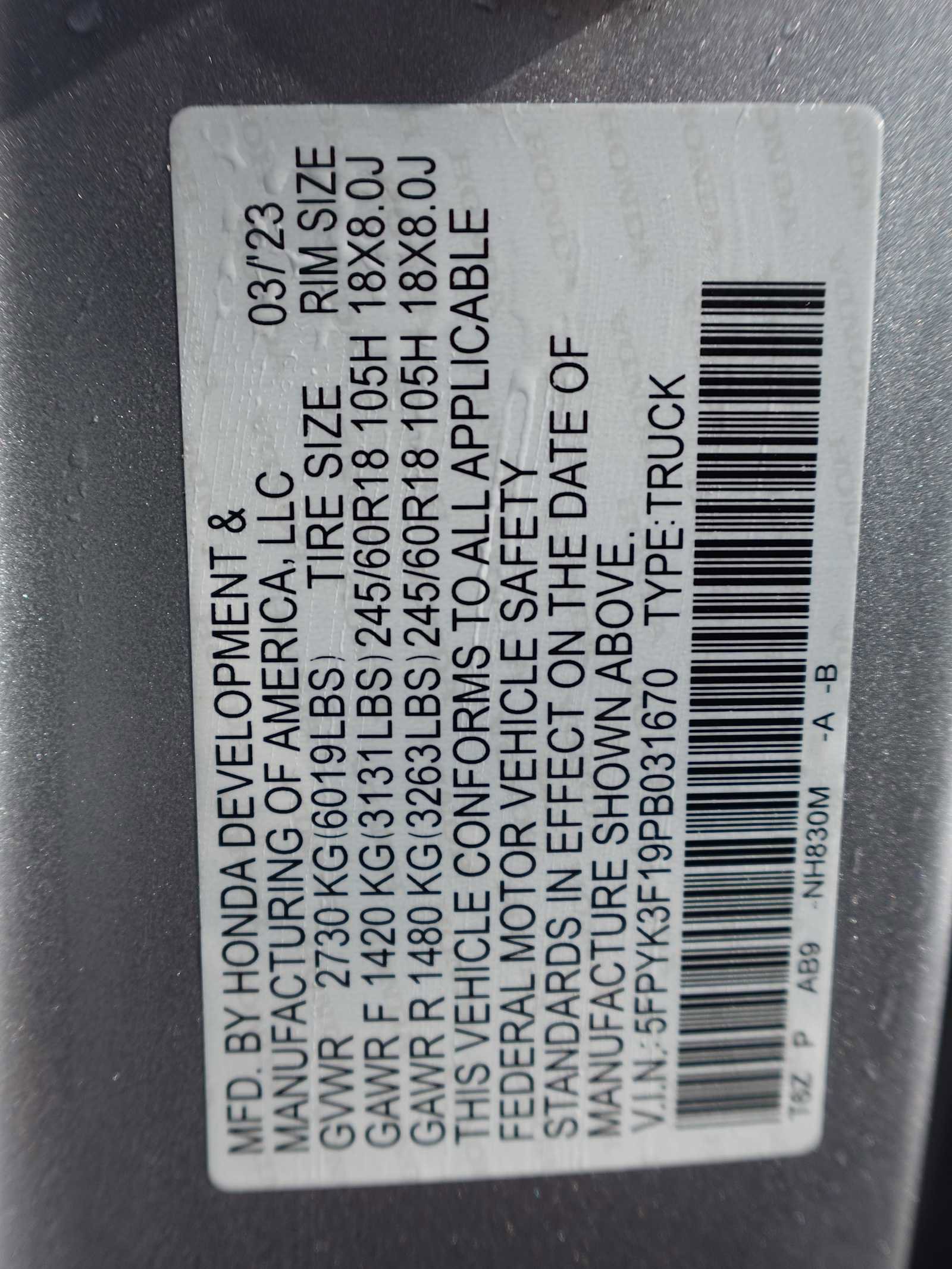 Certified 2023 Honda Ridgeline Sport image 29