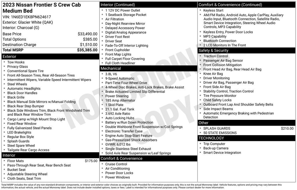 Used 2023 Nissan Frontier S image 7