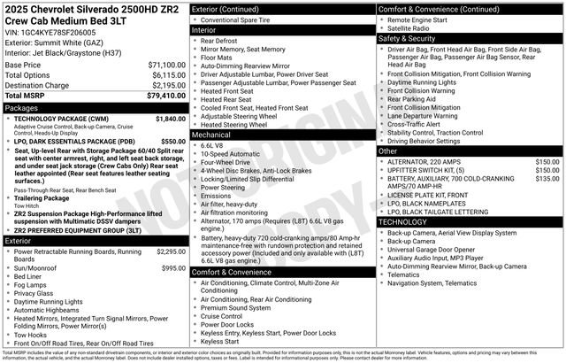 Used 2025 Chevrolet Silverado 2500 ZR2 w/ Technology Package AWD/4WD image 2