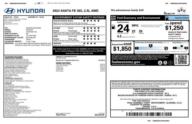 Used 2023 Hyundai Santa Fe SEL AWD/4WD image 33