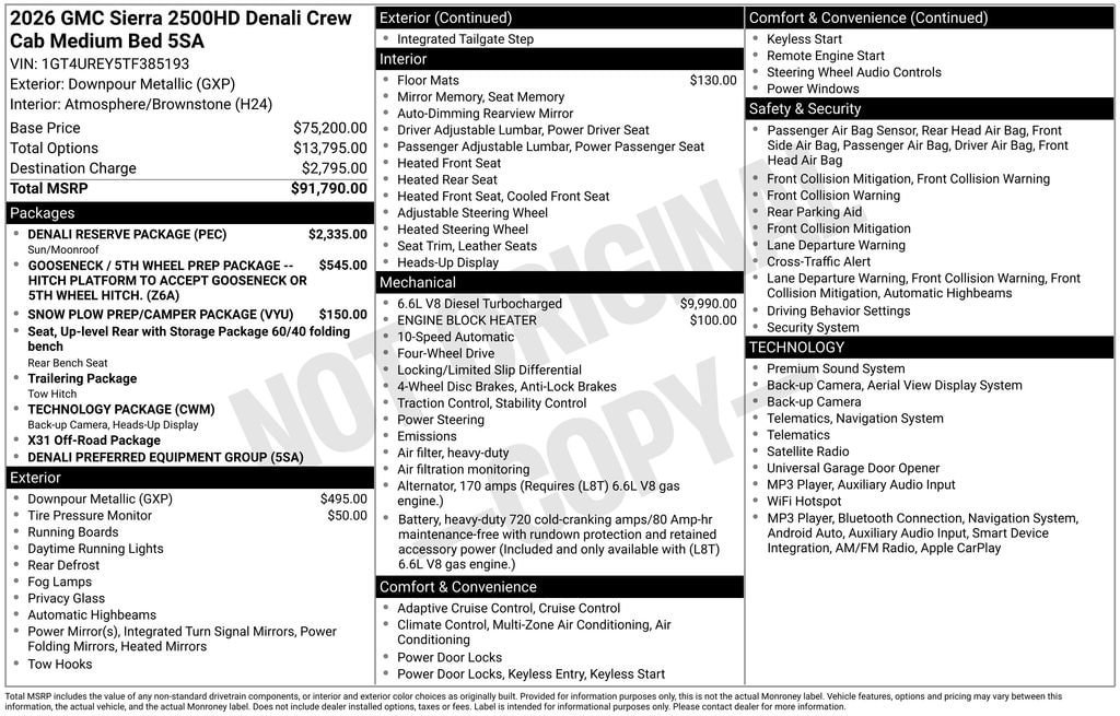 New 2026 GMC Sierra 2500 Denali w/ Denali Reserve Package AWD/4WD image 4
