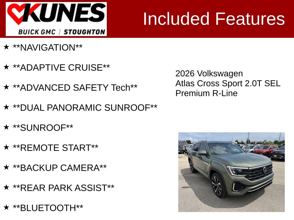 Used 2026 Volkswagen Atlas Cross Sport SEL Premium R-Line AWD/4WD image 2