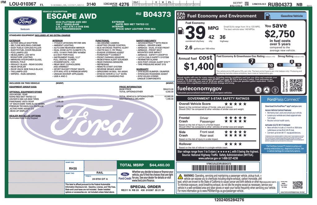 Used 2024 Ford Escape Platinum AWD/4WD image 32