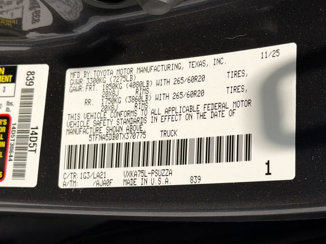 New 2026 Toyota Tundra Platinum image 26