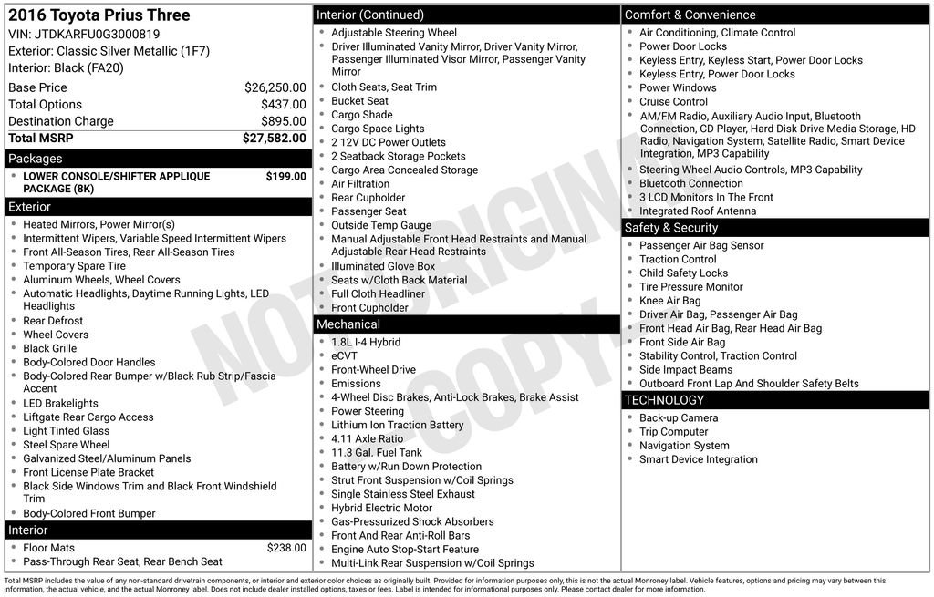 Used 2016 Toyota Prius Three FWD image 32