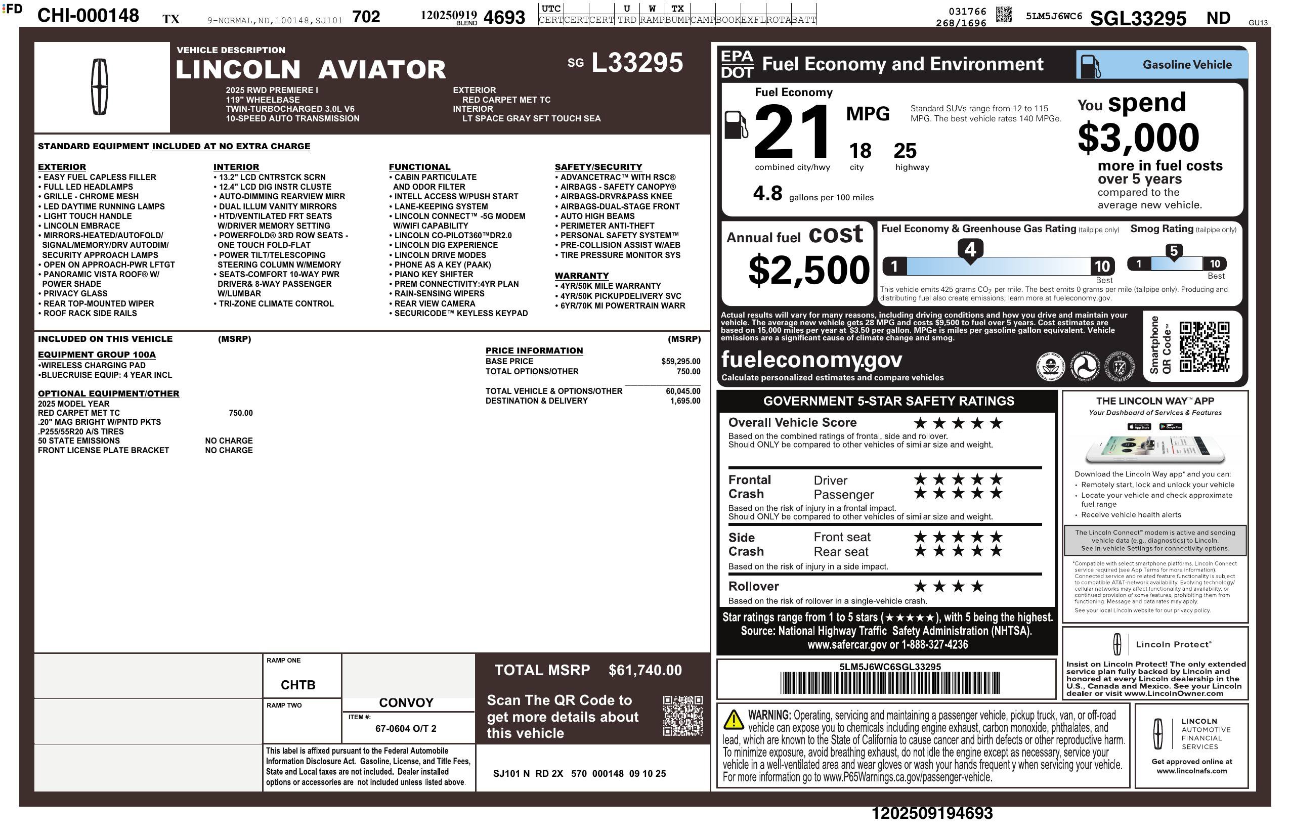 Used 2025 Lincoln Aviator 2WD image 3