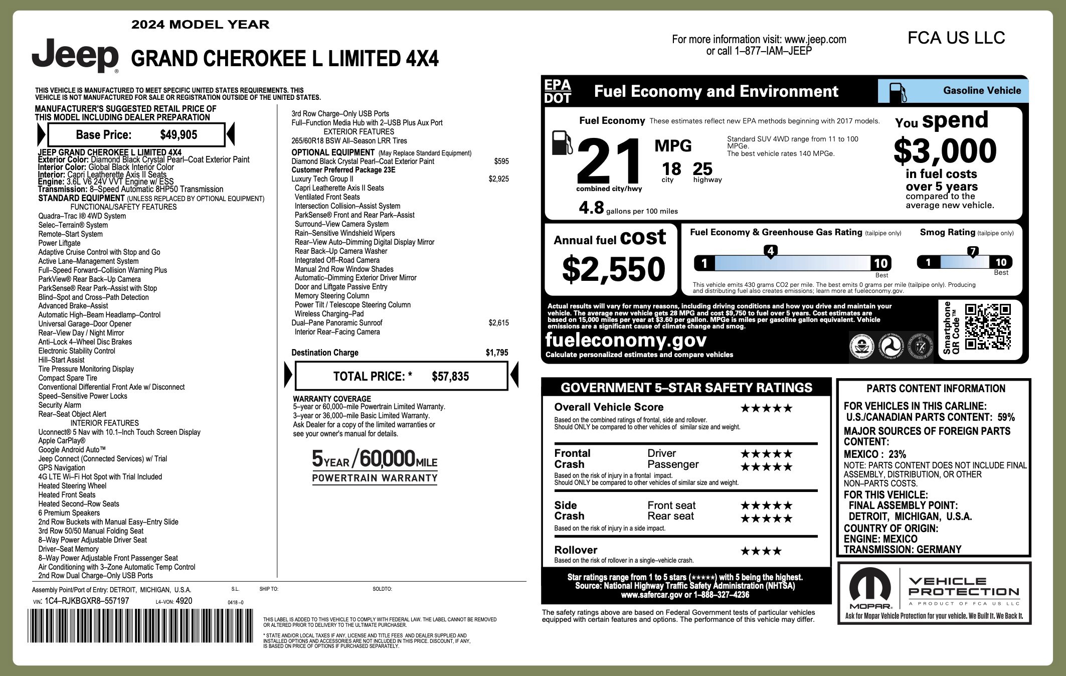 Used 2024 Jeep Grand Cherokee L Limited w/ Luxury Tech Group II image 6