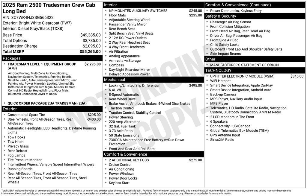 New 2025 RAM 2500 Tradesman RWD image 7