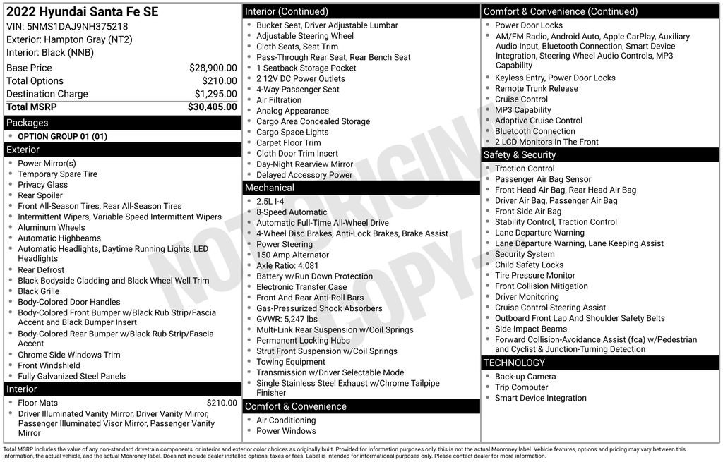 Certified 2022 Hyundai Santa Fe SE image 35